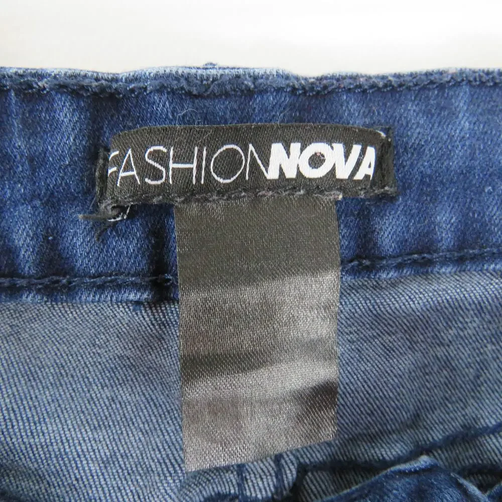 Fashion Nova Blue High Rise Curvy Skinny Jeans Size 0 Dark Wash Stretchy
